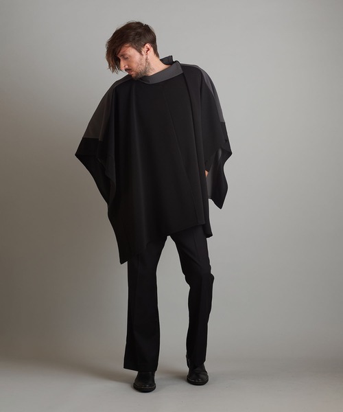 NO ID.（ノーアイディ）の「【NO ID.】3WAY Rib Zip Poncho / 3ウェイ リブ ジップ ポンチョ（ポンチョ・メンズ・アイボリー/ブラック/グレー・ONE SIZE）」の15枚目の写真