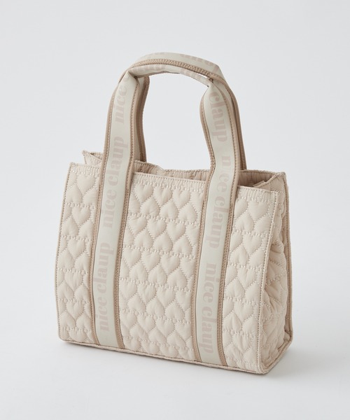 one after another NICE CLAUP（ワンアフターアナザーナイスクラップ）の「【再入荷】ハートキルティングミニトートバッグ（トートバッグ・レディース・ブラック/アイボリー/ベージュ/ピンク・ONE SIZE）」の19枚目の写真