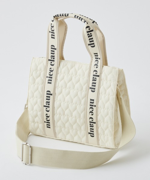 one after another NICE CLAUP（ワンアフターアナザーナイスクラップ）の「【再入荷】ハートキルティングミニトートバッグ（トートバッグ・レディース・ブラック/アイボリー/ベージュ/ピンク・ONE SIZE）」の21枚目の写真