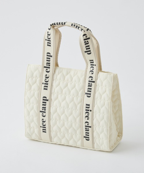 one after another NICE CLAUP（ワンアフターアナザーナイスクラップ）の「【再入荷】ハートキルティングミニトートバッグ（トートバッグ・レディース・ブラック/アイボリー/ベージュ/ピンク・ONE SIZE）」の18枚目の写真