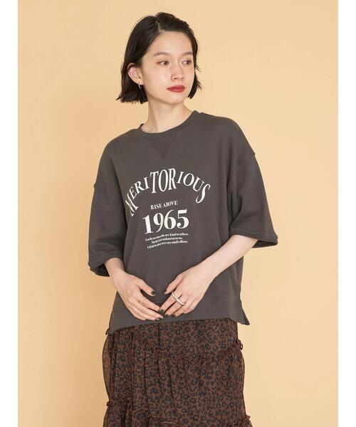 AMERICAN HOLIC（アメリカンホリック）の「ミニ裏毛ロゴカットプルオーバー①（Tシャツ/カットソー・レディース・チャコールグレー/ネイビー・M/L）」の16枚目の写真