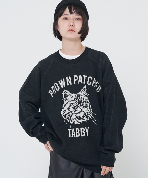 CORISCO（コリスコ）の「ニットソー動物柄ラグランクルー(M1)（ニット/セーター・レディース・ワイン/アイボリー/ブラック/グレー/ネイビー/ナチュラル/ブラック系その他/ブルー・X-LARGE/LARGE/MEDIUM）」の4枚目の写真