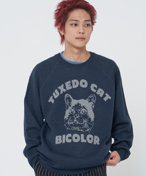 CORISCO（コリスコ）の「ニットソー動物柄ラグランクルー(M1)（ニット/セーター・レディース・ワイン/アイボリー/ブラック/グレー/ネイビー/ナチュラル/ブラック系その他/ブルー・X-LARGE/LARGE/MEDIUM）」の7枚目の写真