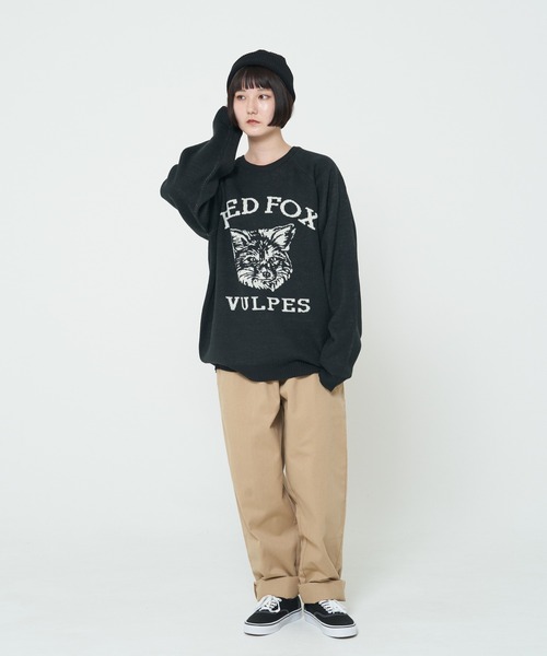 CORISCO（コリスコ）の「ニットソー動物柄ラグランクルー(M1)（ニット/セーター・レディース・ワイン/アイボリー/ブラック/グレー/ネイビー/ナチュラル/ブラック系その他/ブルー・X-LARGE/LARGE/MEDIUM）」の9枚目の写真