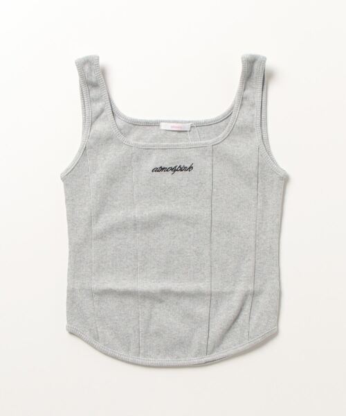 atmos pink（アトモスピンク）の「atmos pink ラウンド リブタンク（タンクトップ・レディース・グレー/ブラック/ホワイト・M/S）」の3枚目の写真