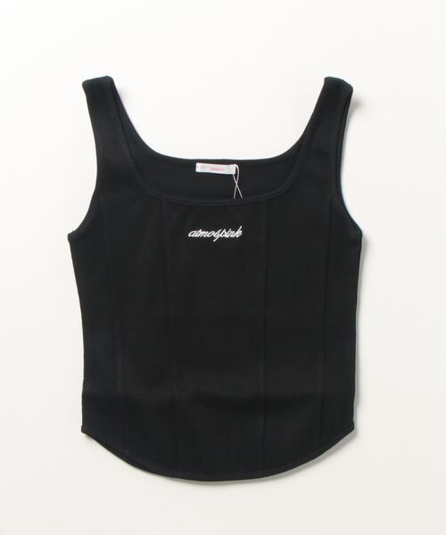 atmos pink（アトモスピンク）の「atmos pink ラウンド リブタンク（タンクトップ・レディース・グレー/ブラック/ホワイト・M/S）」の2枚目の写真