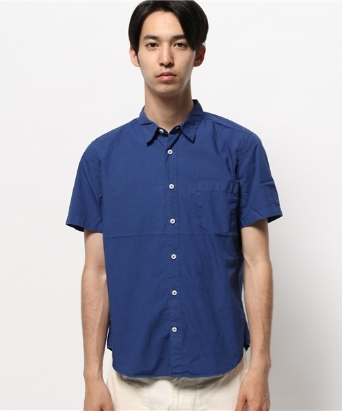 417 EDIFICE（フォーワンセブンエディフィス）の「ガーメントダイタイプライターS/S レギュラーカラーシャツ（シャツ/ブラウス・メンズ・グリーン/ネイビー/ホワイト・LARGE/SMALL/MEDIUM）」の4枚目の写真