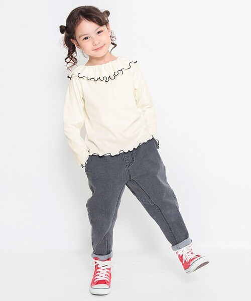 BRANSHES（ブランシェス）の「2WAY長袖Tシャツ_ロンT（Tシャツ/カットソー・キッズ・オフホワイト/マスタード/その他・140/150/100/110/90/120/130）」の5枚目の写真