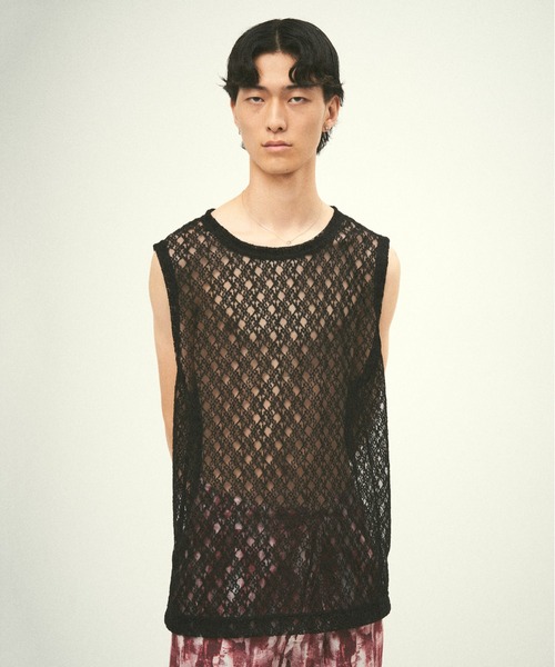 Juha(ユハ)の「RUSSELL LACE NO-SLEEVE(ベスト・メンズ・アイボリー/ブラック/オリーブ・4/3)」の3枚目の写真