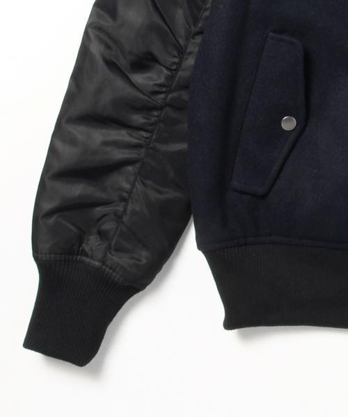 Ray BEAMS（レイビームス）の「Ray BEAMS / メルトン コンビ MA-1 ジャケット（ミリタリージャケット・レディース・グレー/ネイビー・0/1）」の20枚目の写真