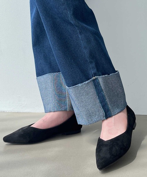 GeeRA(ジーラ)の「ワイドストレートロールアップデニムパンツ(デニムパンツ・レディース・ブルー/インディゴブルー・MEDIUM/LARGE)」の8枚目の写真