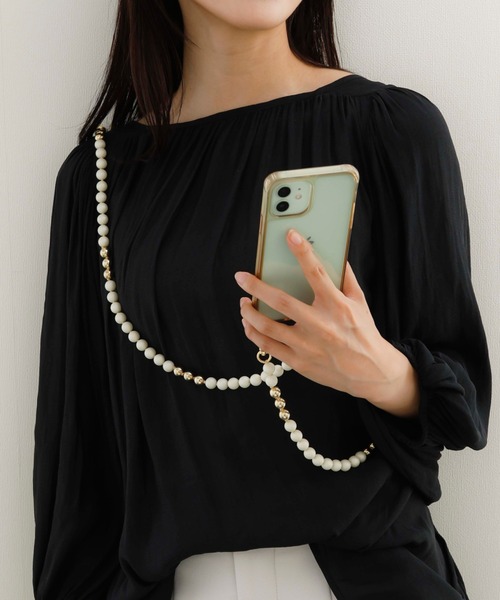 試着のみ chieko+ 2wayネックレス JewCas 2WAY ネックレス×モバイル ストラップ アクリルビーズ