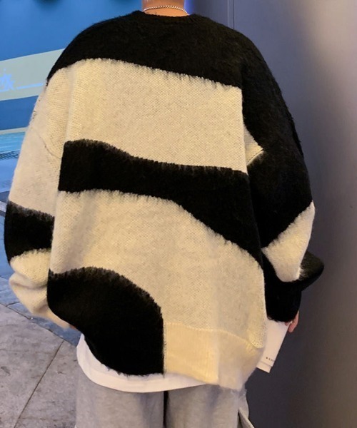 MGV（エムジーヴィー）の「パターンモヘアライクニット（ニット/セーター・メンズ・ブラック/グリーン・LARGE/MEDIUM/X-LARGE）」の7枚目の写真