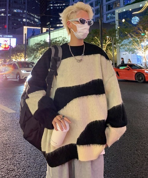 MGV（エムジーヴィー）の「パターンモヘアライクニット（ニット/セーター・メンズ・ブラック/グリーン・LARGE/MEDIUM/X-LARGE）」の9枚目の写真