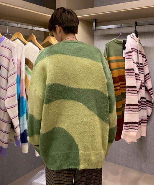 MGV（エムジーヴィー）の「パターンモヘアライクニット（ニット/セーター・メンズ・ブラック/グリーン・LARGE/MEDIUM/X-LARGE）」の19枚目の写真