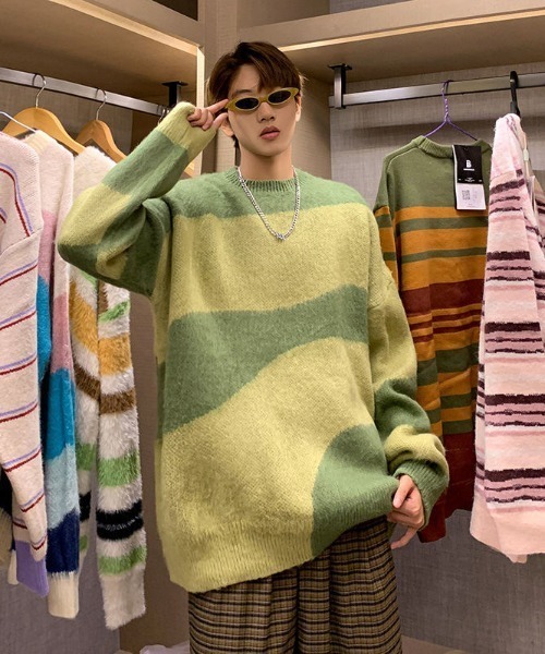 MGV（エムジーヴィー）の「パターンモヘアライクニット（ニット/セーター・メンズ・ブラック/グリーン・LARGE/MEDIUM/X-LARGE）」の18枚目の写真