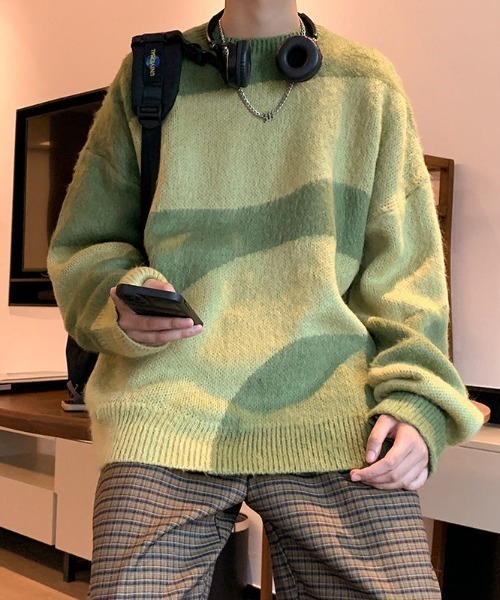 MGV（エムジーヴィー）の「パターンモヘアライクニット（ニット/セーター・メンズ・ブラック/グリーン・LARGE/MEDIUM/X-LARGE）」の12枚目の写真
