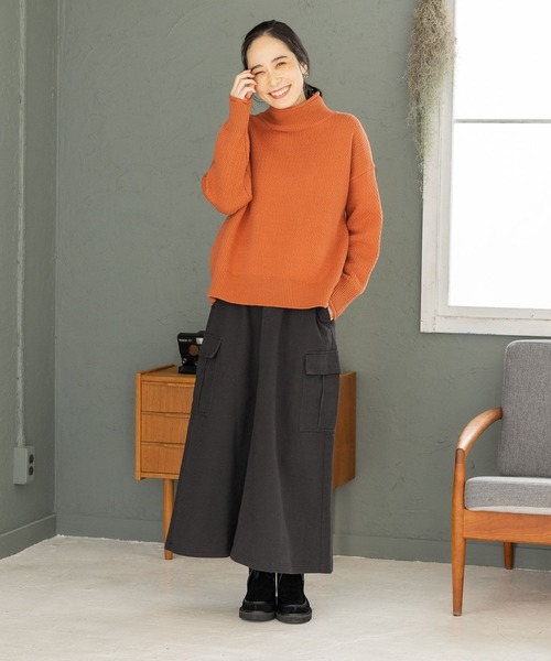 studio CLIP（スタディオクリップ）の「7ゲージロールネックプルオーバー（ニット/セーター・レディース・ネイビー/ライトブルー/モカ/ベージュ/その他8/その他7/オレンジ/ホワイト/ブラウン・FREE）」の13枚目の写真