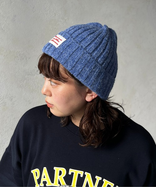 CPCM（シーピーシーエム）の「MIX糸ニット帽（ニットキャップ/ビーニー・レディース・ブルー/アイボリー/チャコールグレー/モカ・FREE）」の4枚目の写真