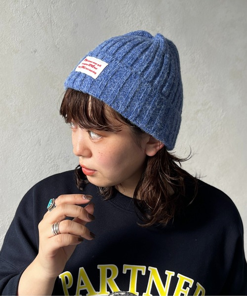 CPCM（シーピーシーエム）の「MIX糸ニット帽（ニットキャップ/ビーニー・レディース・ブルー/アイボリー/チャコールグレー/モカ・FREE）」の5枚目の写真