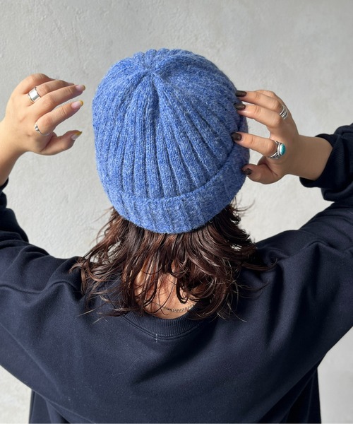 CPCM（シーピーシーエム）の「MIX糸ニット帽（ニットキャップ/ビーニー・レディース・ブルー/アイボリー/チャコールグレー/モカ・FREE）」の6枚目の写真