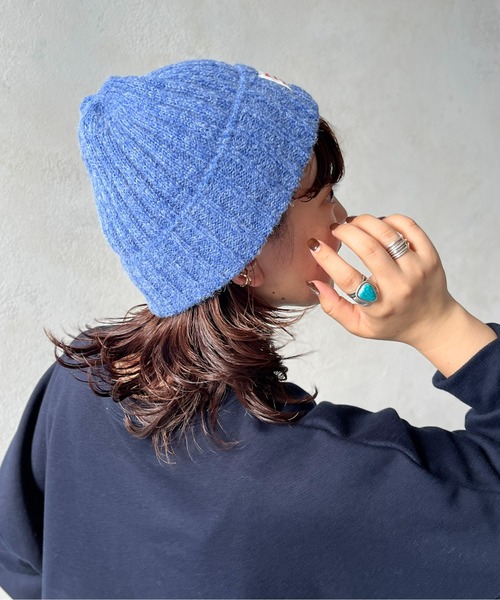CPCM（シーピーシーエム）の「MIX糸ニット帽（ニットキャップ/ビーニー・レディース・ブルー/アイボリー/チャコールグレー/モカ・FREE）」の7枚目の写真
