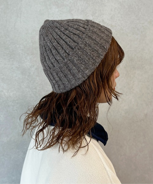 CPCM（シーピーシーエム）の「MIX糸ニット帽（ニットキャップ/ビーニー・レディース・ブルー/アイボリー/チャコールグレー/モカ・FREE）」の10枚目の写真