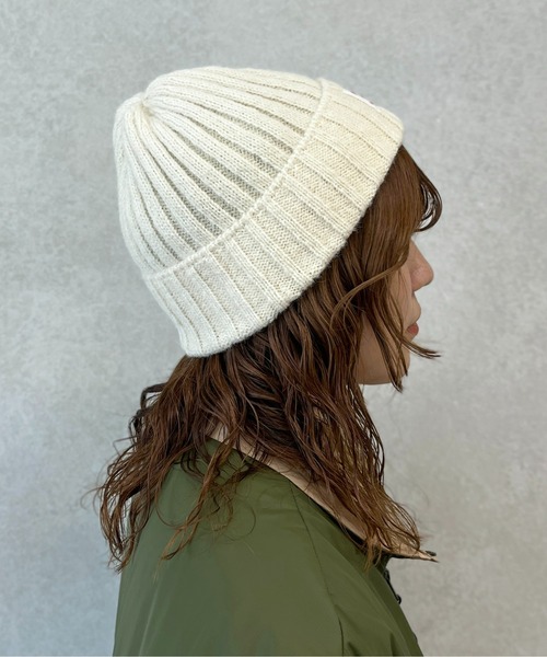 CPCM（シーピーシーエム）の「MIX糸ニット帽（ニットキャップ/ビーニー・レディース・ブルー/アイボリー/チャコールグレー/モカ・FREE）」の13枚目の写真