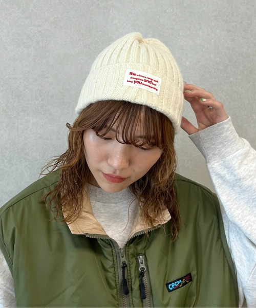 CPCM（シーピーシーエム）の「MIX糸ニット帽（ニットキャップ/ビーニー・レディース・ブルー/アイボリー/チャコールグレー/モカ・FREE）」の14枚目の写真