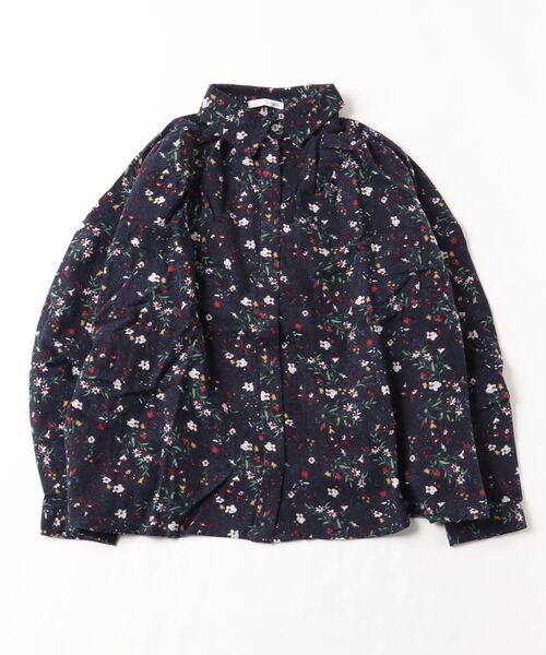 sandy（サンディー）の「sandy/起毛レギュラーカラー比翼シャツ（シャツ/ブラウス・レディース・グレー/グリーン/ブラック/ネイビー・FREE）」の4枚目の写真