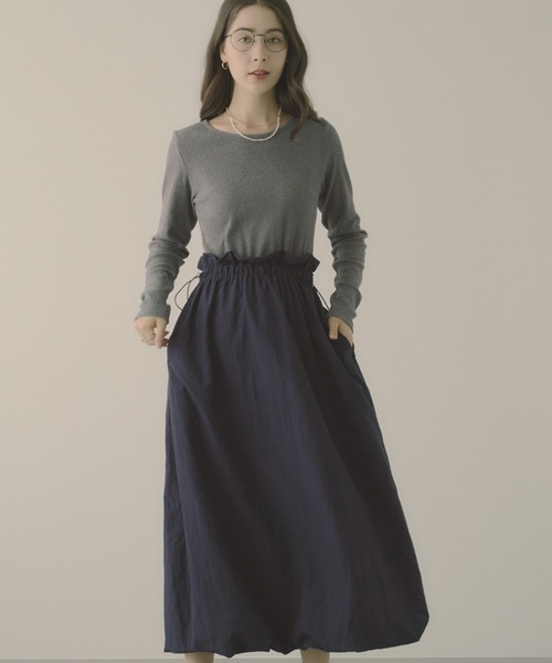 saloon(サルーン)の「SALOON(サルーン)/バルーンドッキングワンピース【手洗い可】(ワンピース・レディース・ネイビー/ブラック/ブラウン・FREE)」の3枚目の写真