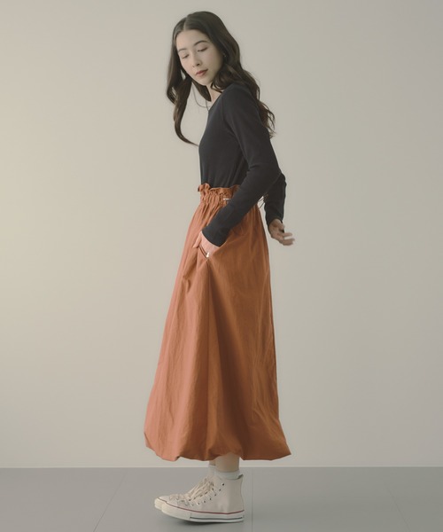 saloon(サルーン)の「SALOON(サルーン)/バルーンドッキングワンピース【手洗い可】(ワンピース・レディース・ネイビー/ブラック/ブラウン・FREE)」の10枚目の写真