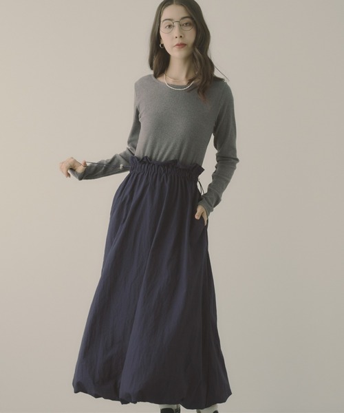 saloon(サルーン)の「SALOON(サルーン)/バルーンドッキングワンピース【手洗い可】(ワンピース・レディース・ネイビー/ブラック/ブラウン・FREE)」の13枚目の写真