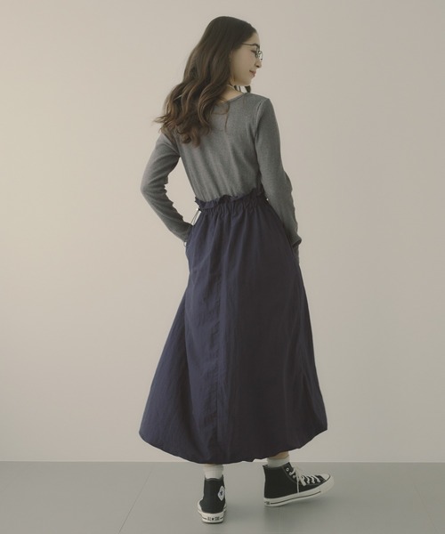 saloon(サルーン)の「SALOON(サルーン)/バルーンドッキングワンピース【手洗い可】(ワンピース・レディース・ネイビー/ブラック/ブラウン・FREE)」の16枚目の写真