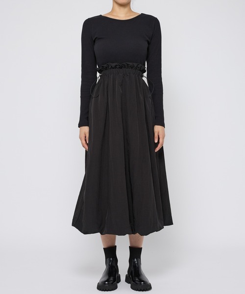 saloon(サルーン)の「SALOON(サルーン)/バルーンドッキングワンピース【手洗い可】(ワンピース・レディース・ネイビー/ブラック/ブラウン・FREE)」の20枚目の写真