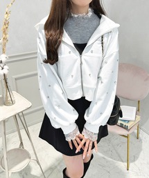 apres jour | ビジューショートパーカー【ZOZOTOWN限定アイテム】(パーカー)