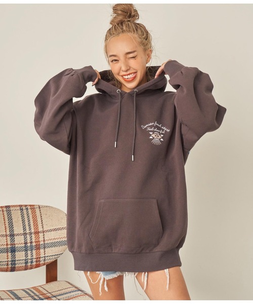 anap mimpi（アナップミンピ）の「裏起毛オルテガコーデュロイ×チロリアン刺繍フディートレーナー（パーカー・レディース・アイボリー/ダークグレー/ベージュ・FREE）」の19枚目の写真