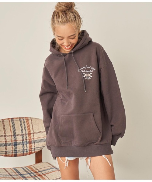 anap mimpi（アナップミンピ）の「裏起毛オルテガコーデュロイ×チロリアン刺繍フディートレーナー（パーカー・レディース・アイボリー/ダークグレー/ベージュ・FREE）」の18枚目の写真