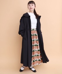 peu pres | タイプライター フリルフード付きCO(その他アウター)