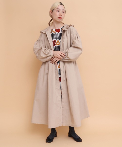 peu pres（プープレ）の「タイプライター　フリルフード付きCO（その他アウター・レディース・ベージュ/ネイビー・FREE）」の14枚目の写真