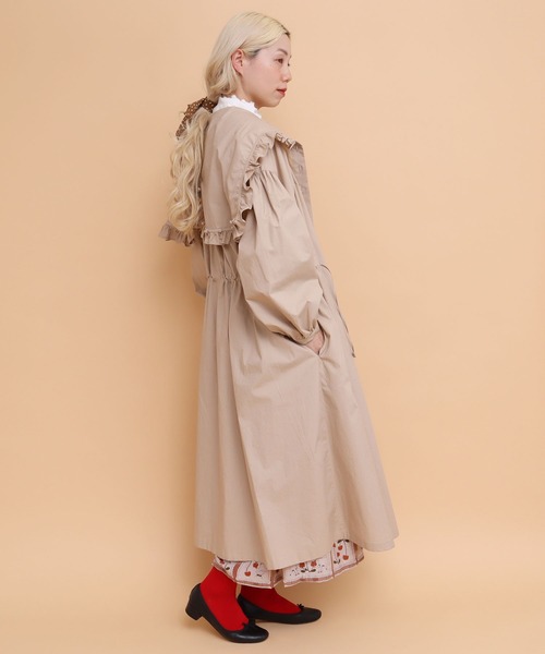 peu pres（プープレ）の「タイプライター　フリルフード付きCO（その他アウター・レディース・ベージュ/ネイビー・FREE）」の7枚目の写真