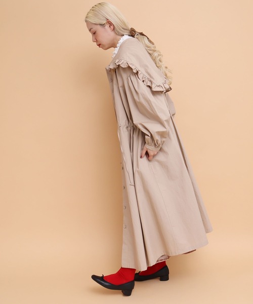 peu pres（プープレ）の「タイプライター　フリルフード付きCO（その他アウター・レディース・ベージュ/ネイビー・FREE）」の9枚目の写真