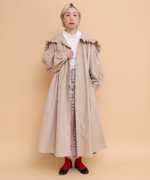 peu pres（プープレ）の「タイプライター　フリルフード付きCO（その他アウター・レディース・ベージュ/ネイビー・FREE）」の12枚目の写真