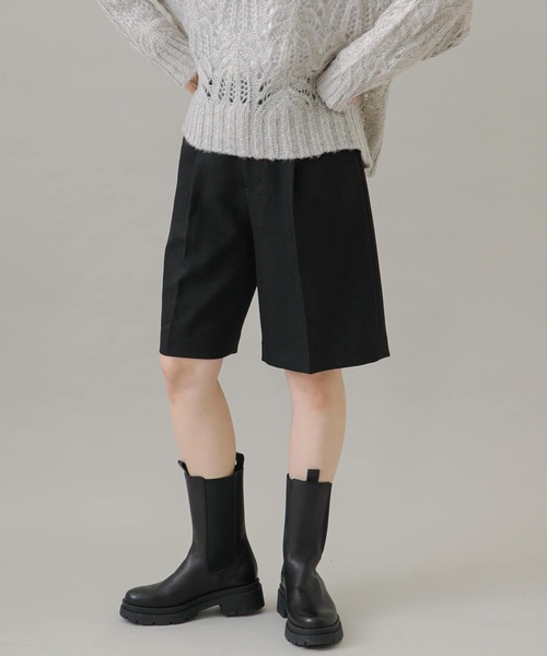 URBAN RESEARCH Sonny Label（アーバンリサーチサニーレーベル）の「タックハーフパンツ（その他パンツ・レディース・ブラック/キャメル・FREE）」の3枚目の写真