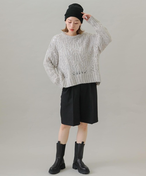 URBAN RESEARCH Sonny Label（アーバンリサーチサニーレーベル）の「タックハーフパンツ（その他パンツ・レディース・ブラック/キャメル・FREE）」の8枚目の写真