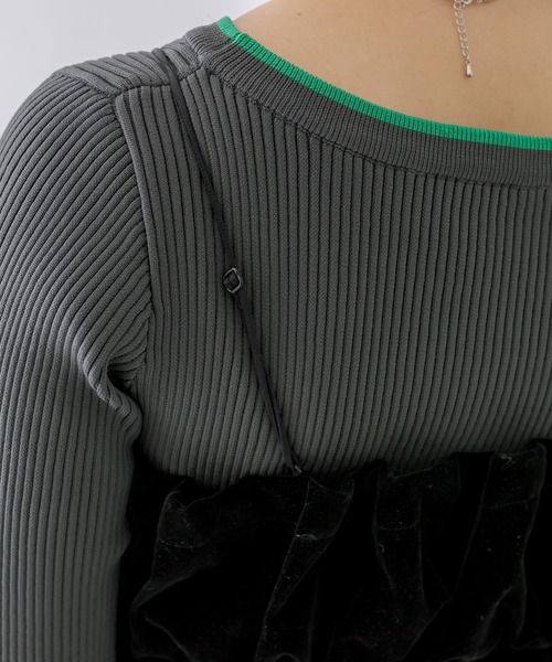 mline（エムライン）の「[mline]ベアギャザーベロアキャミソール（キャミソール・レディース・ブラック/ベージュ・FREE）」の15枚目の写真