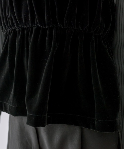 mline（エムライン）の「[mline]ベアギャザーベロアキャミソール（キャミソール・レディース・ブラック/ベージュ・FREE）」の18枚目の写真