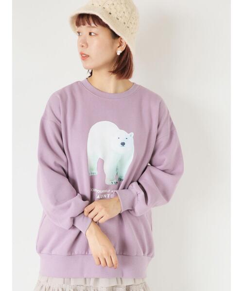 ehka sopo（エヘカソポ）の「白クマプリントスウェット（Tシャツ