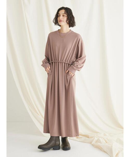 CRAFT STANDARD BOUTIQUE(クラフトスタンダードブティック)の「ポンチウエストドロストワンピース(ワンピース・レディース・ベージュ/ブルー/チャコールグレー・FREE)」の22枚目の写真