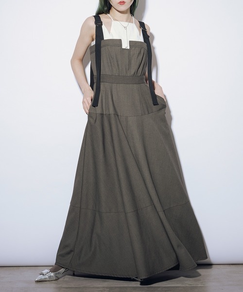 Ezick(エジック)の「Panel bustier ステッチキャミドレス(ワンピース・レディース・カーキブラウン/チャコールグレー/ライトグレー・FREE)」の8枚目の写真